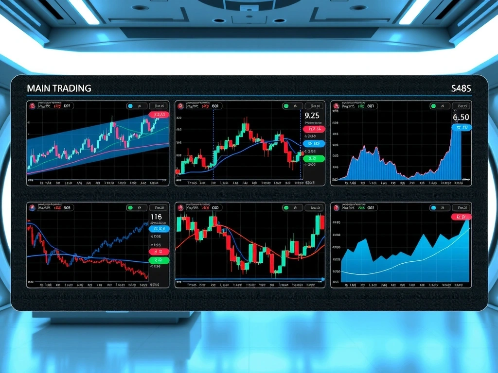 Main trading interface with holographic displays